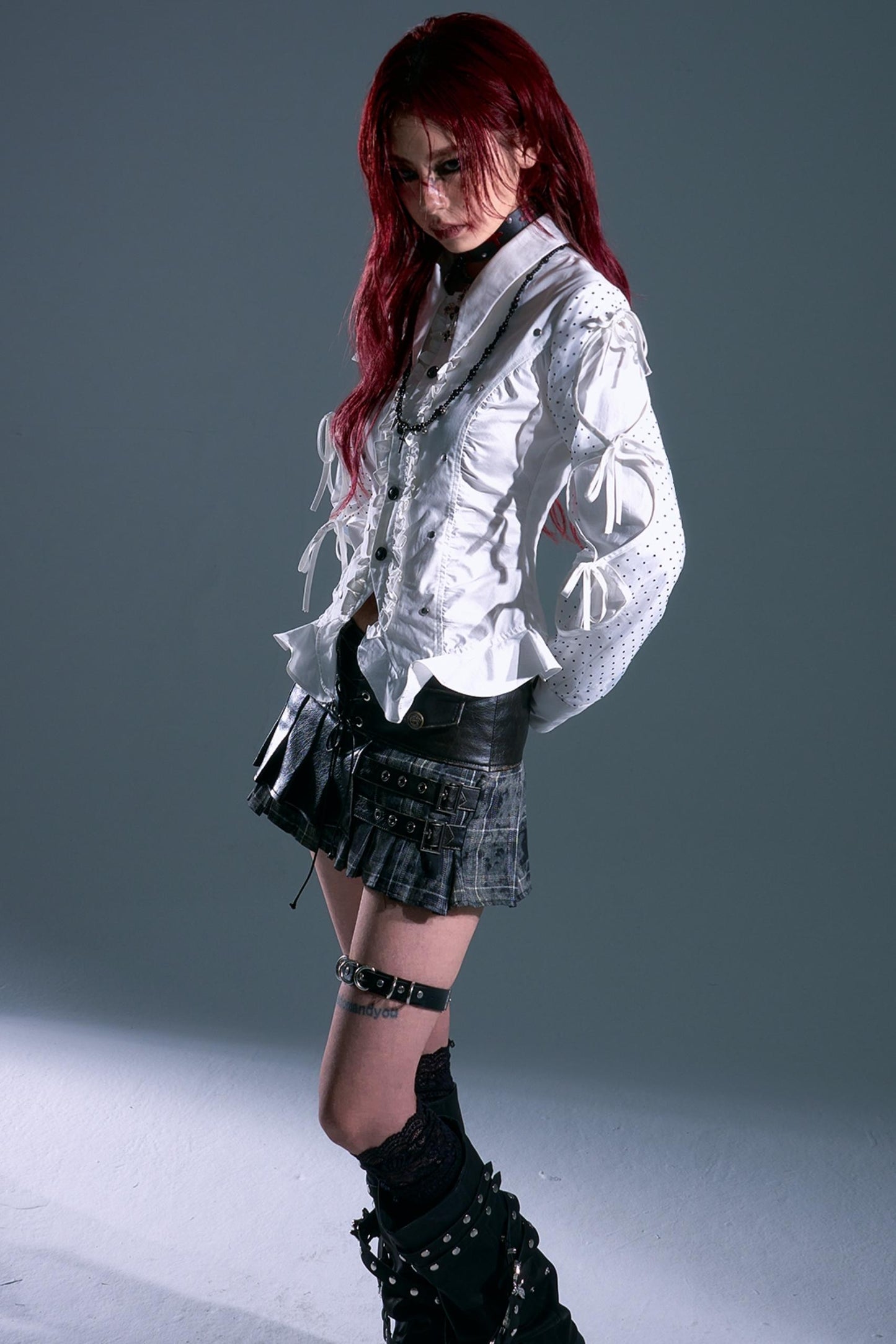 Retro Polka Dot Long Sleeve Shirt