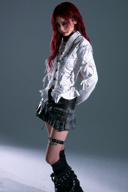 Retro Polka Dot Long Sleeve Shirt