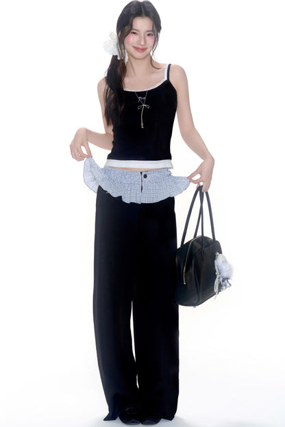 Stitched Straight Leg Pants