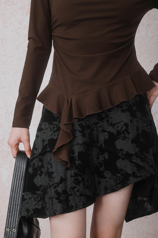 Autumn Staggered Asymmetrical Skirt