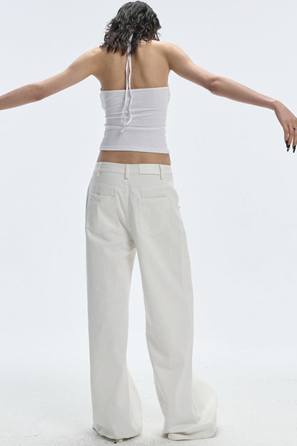 Design Two-Piece Zip-Up Wide-Leg Jeans