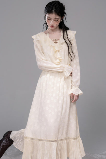 Warm Sun Jacquard Halterneck Dress