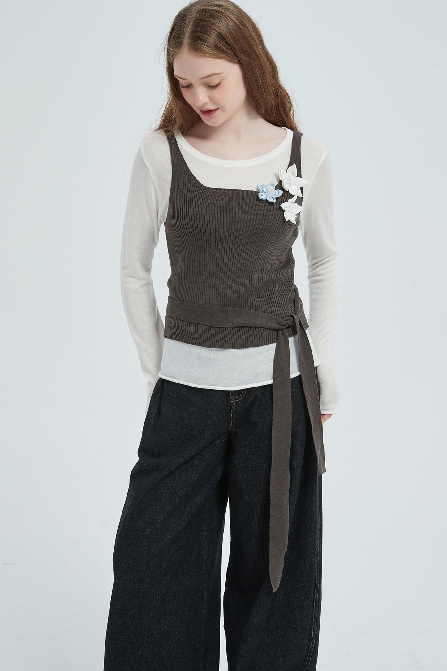 Autumn Floral Knitted Vest