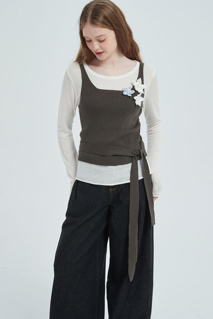 Autumn Floral Knitted Vest