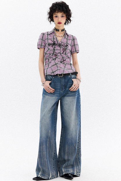 Compass Denim Wide-Leg Pants