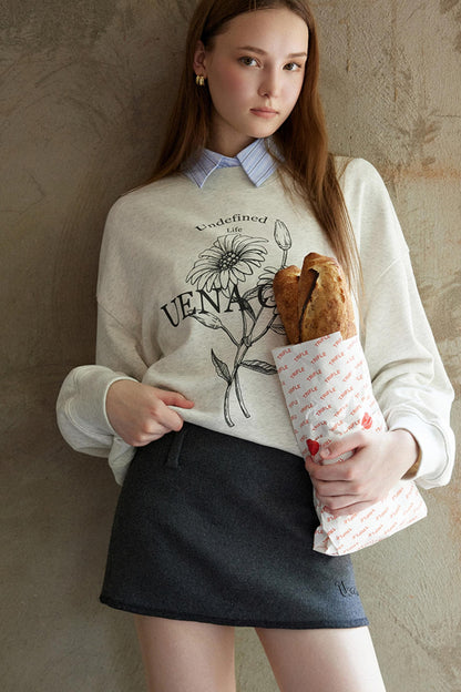 Dark Gray A-Line Woolen Skirt