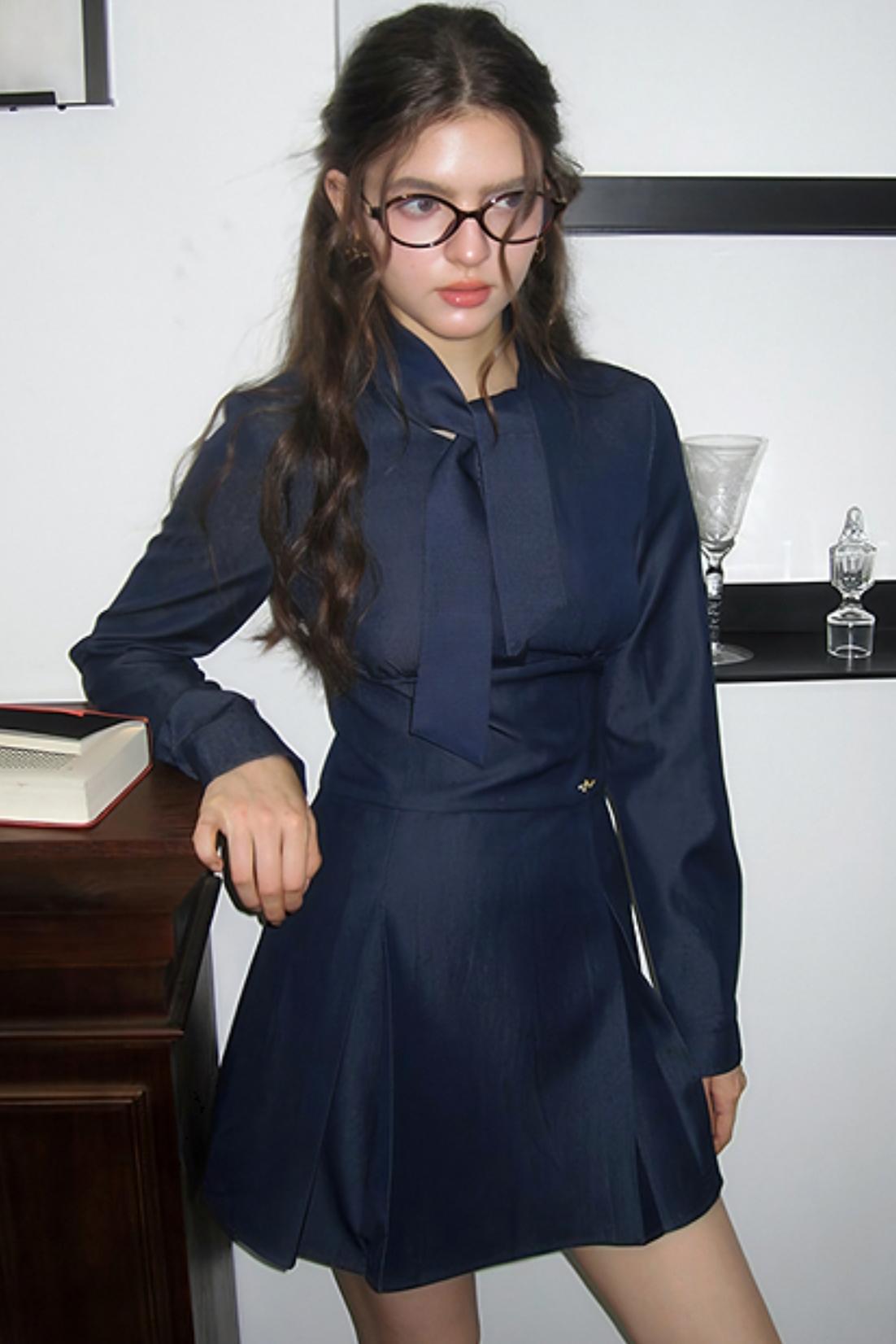 Design Sense Navy Blue Denim Dress