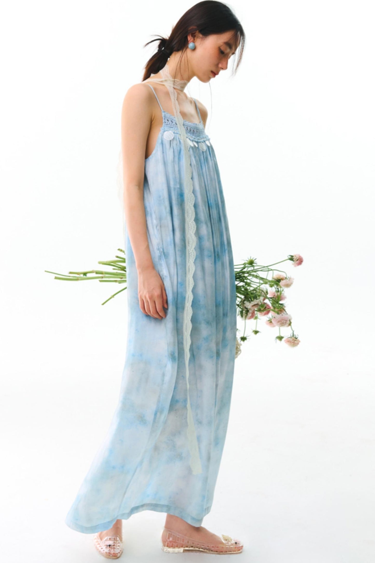 Blue Vacation Halter Dress