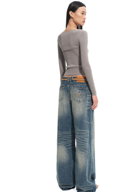 Blue Spring Straight Jeans