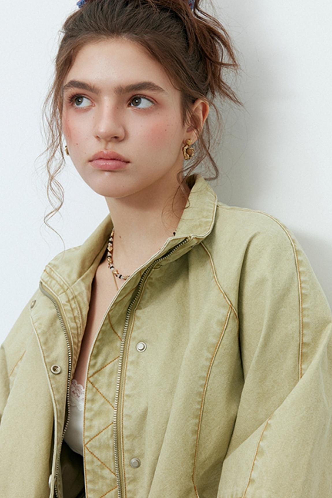 Split Leather Cargo Jacket