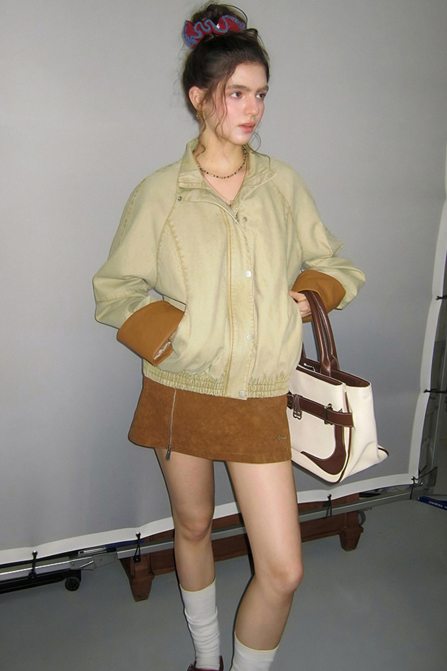 Split Leather Cargo Jacket