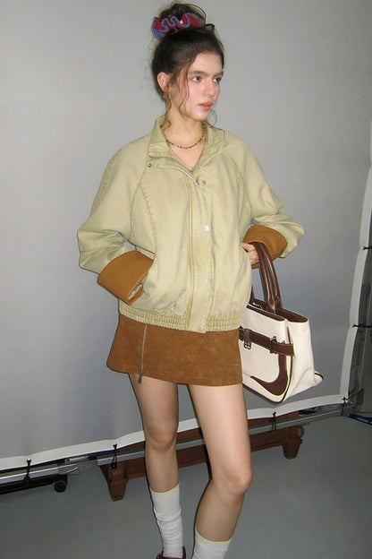 Split Leather Cargo Jacket