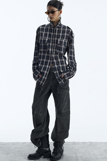 Vintage Black Lapel Shirt