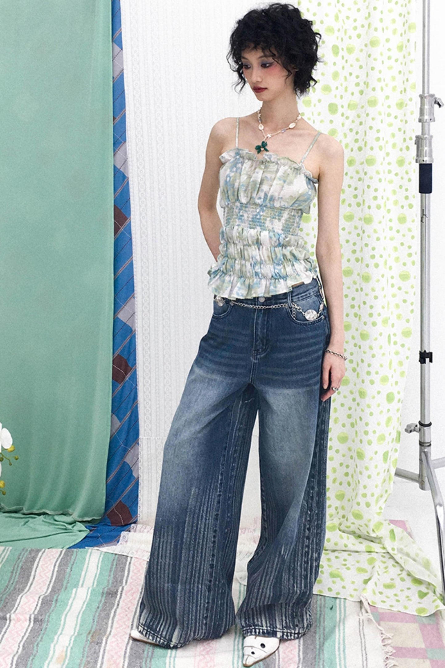 Compass Denim Wide-Leg Pants