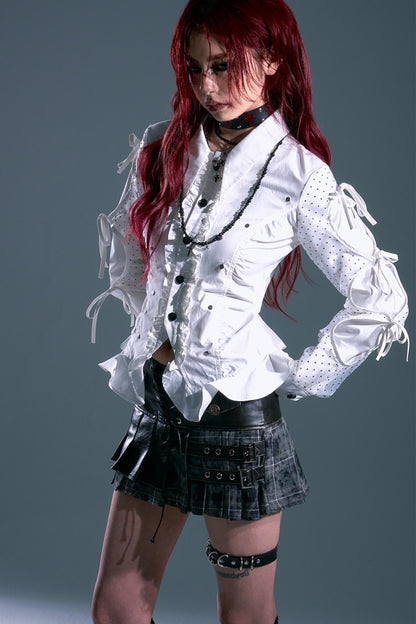 Retro Polka Dot Long Sleeve Shirt