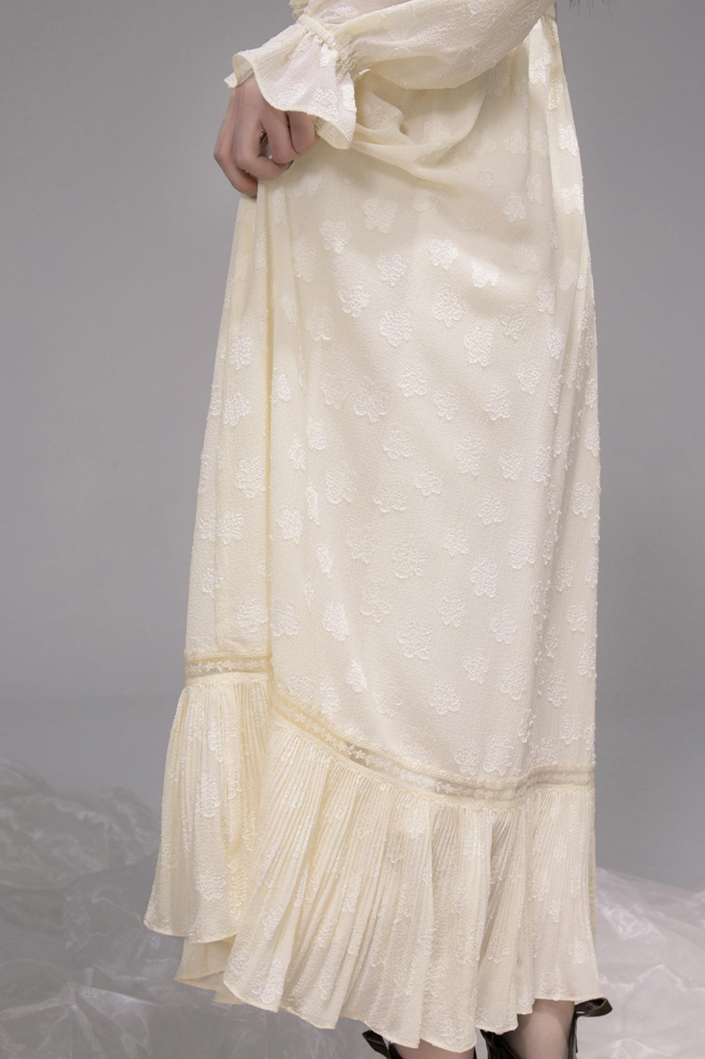 Warm Sun Jacquard Halterneck Dress