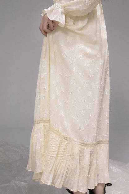 Warm Sun Jacquard Halterneck Dress