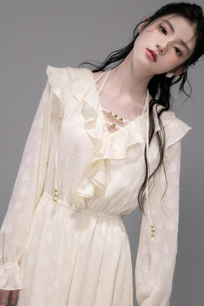 Water Ripple Green Halterneck Dress