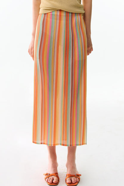 Orange Pleated Bustier Set-Up