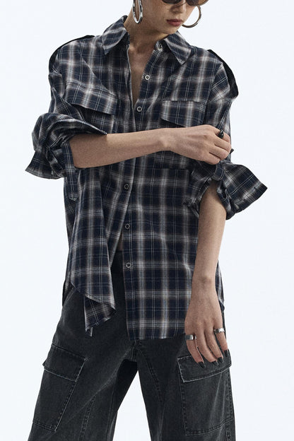 Vintage Black Lapel Shirt