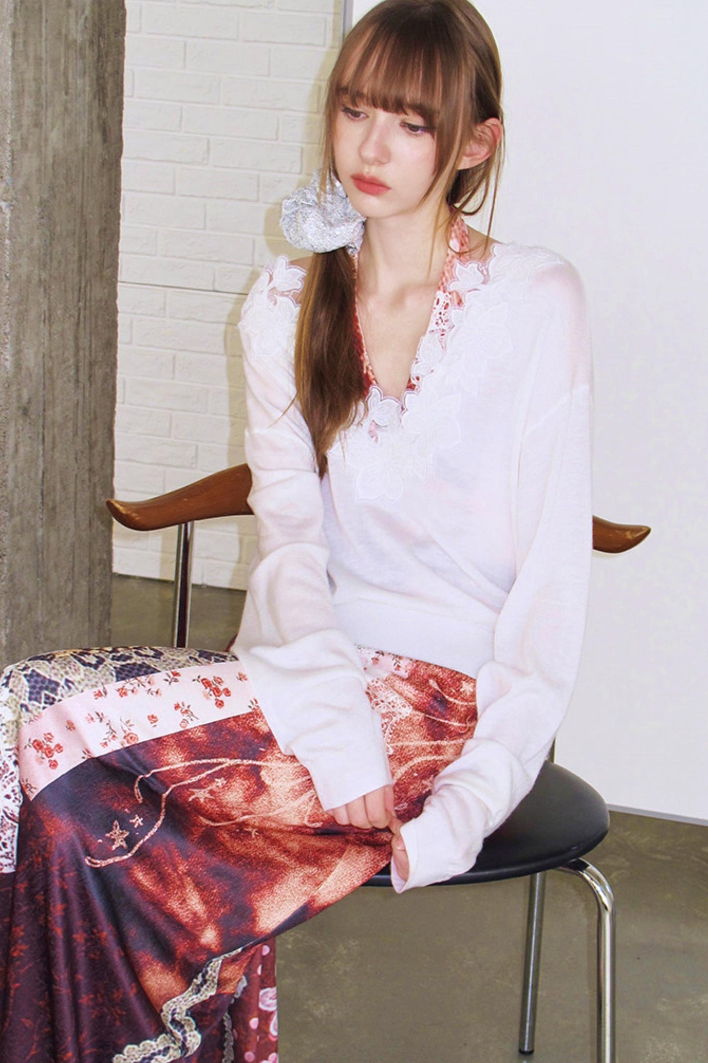 Sunset Lily Lace Knit Vest Top Set