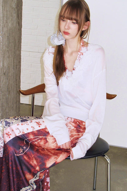 Sunset Lily Lace Knit Vest Top Set