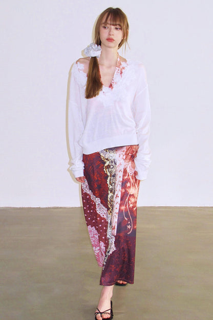 Sunset Lily Lace Knit Vest Top Set