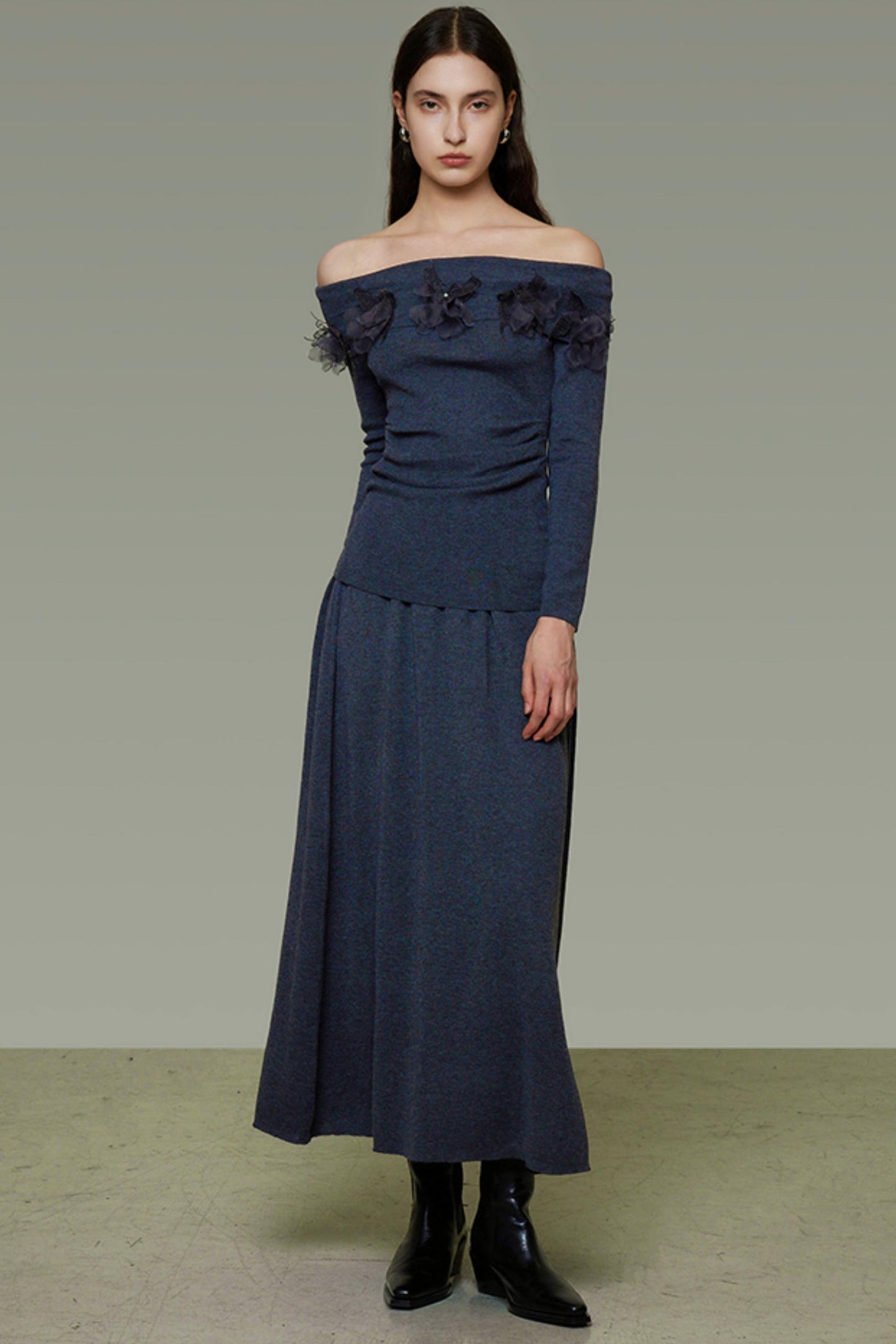 Autumn Knit One-Shoulder Dress