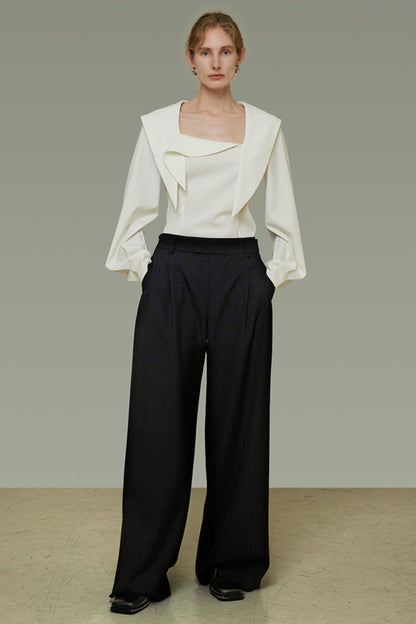 Casual Loose Pleated Wide Pants