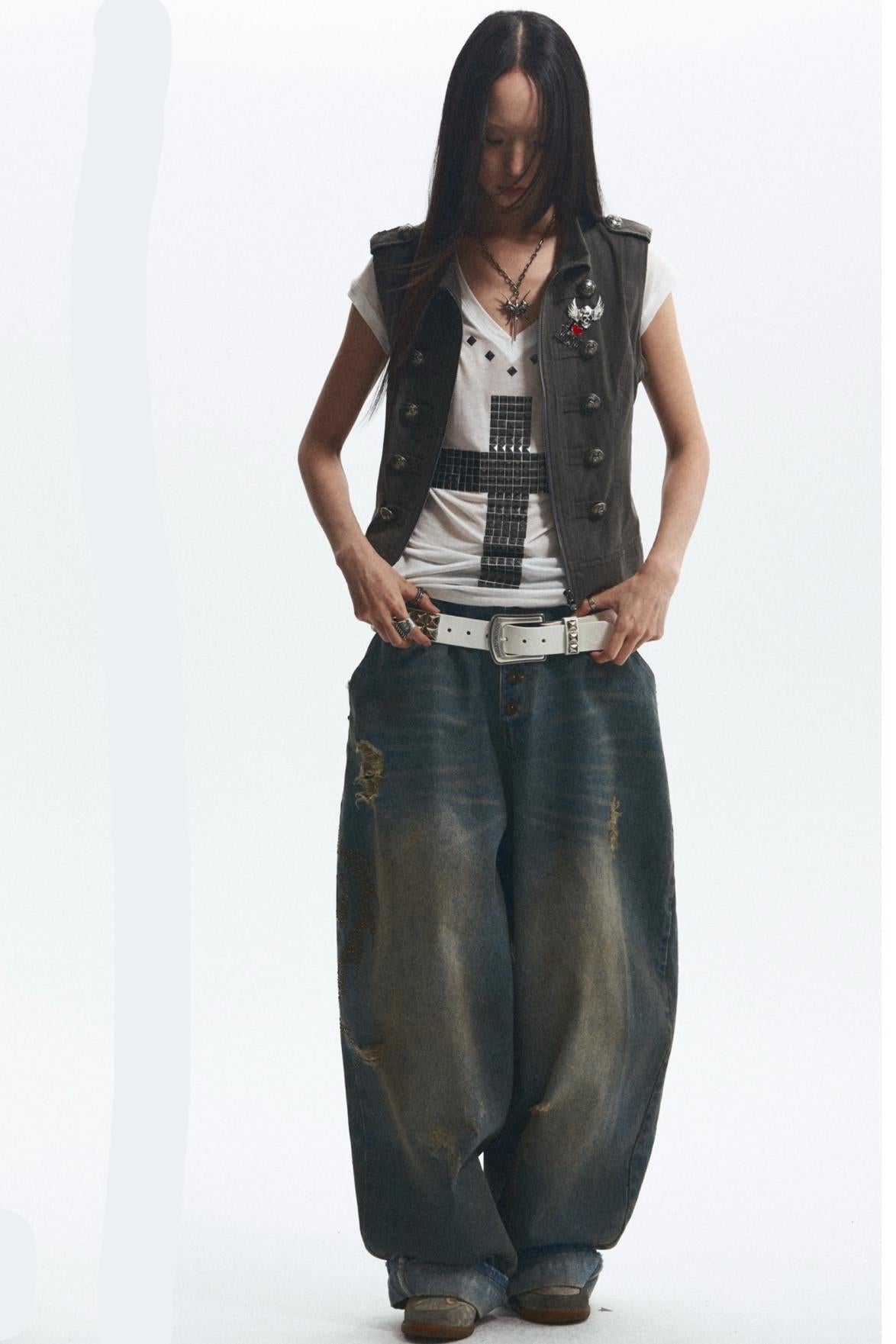 Distressed Denim Jeans