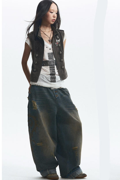 Distressed Denim Jeans