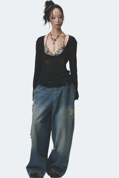 Distressed Denim Jeans