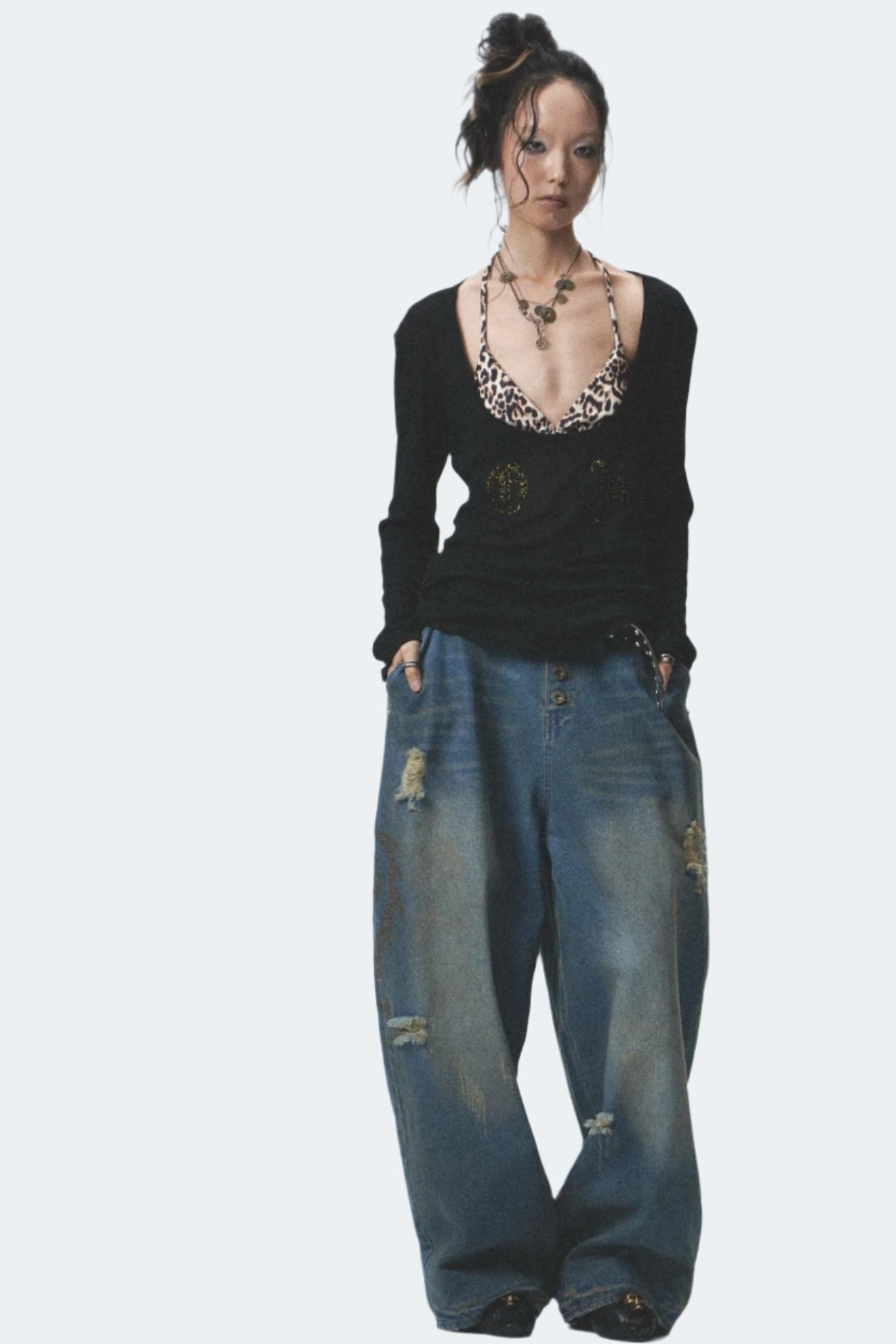 Distressed Denim Jeans