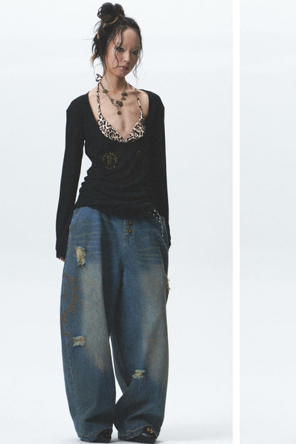 Distressed Denim Jeans