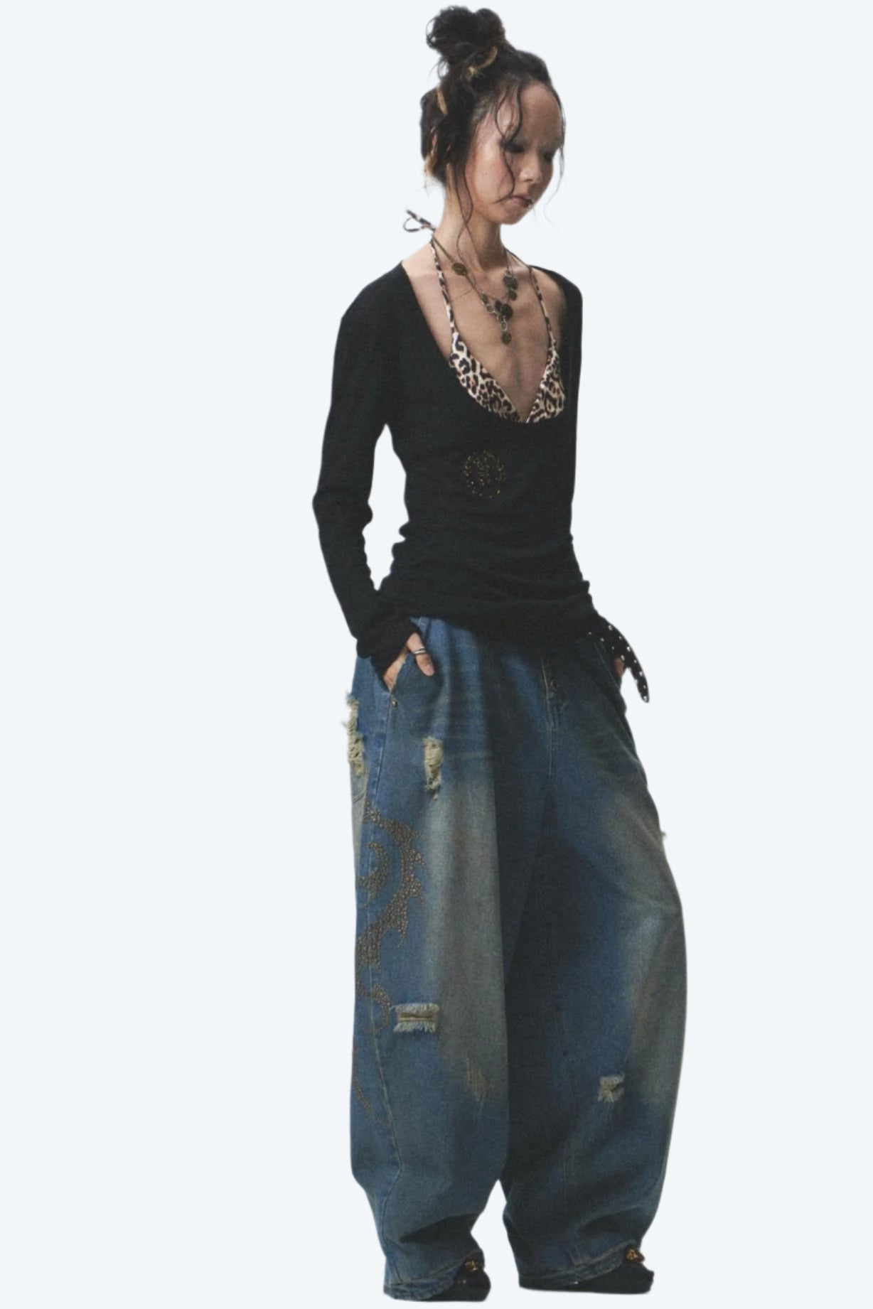 Distressed Denim Jeans