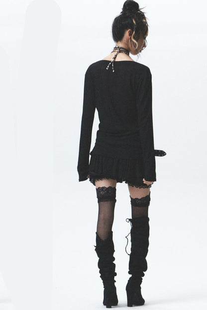 Flocked Sunshield Long Sleeve Skirt Set-Up