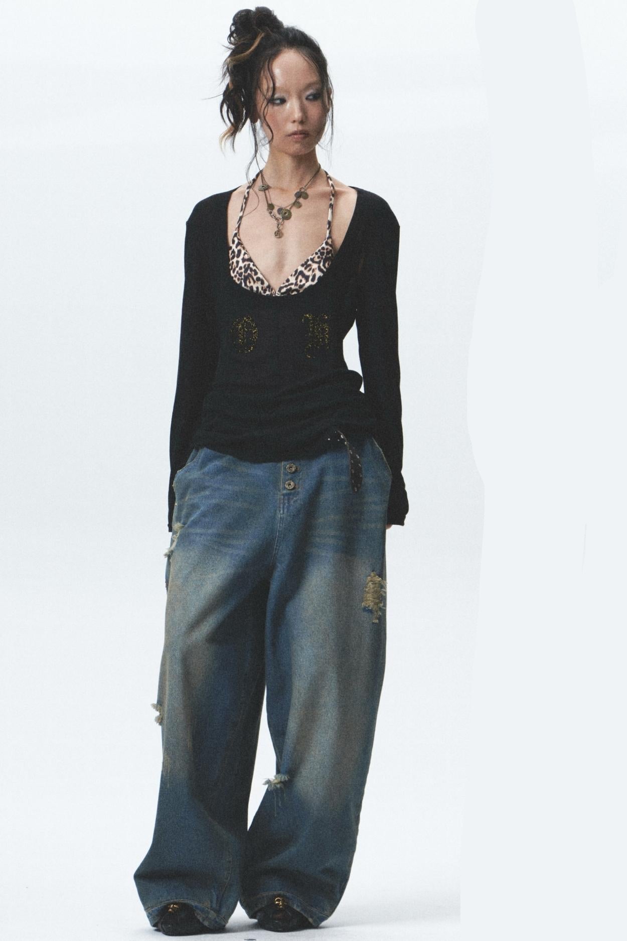 Flocked Sunshield Long Sleeve Skirt Set-Up