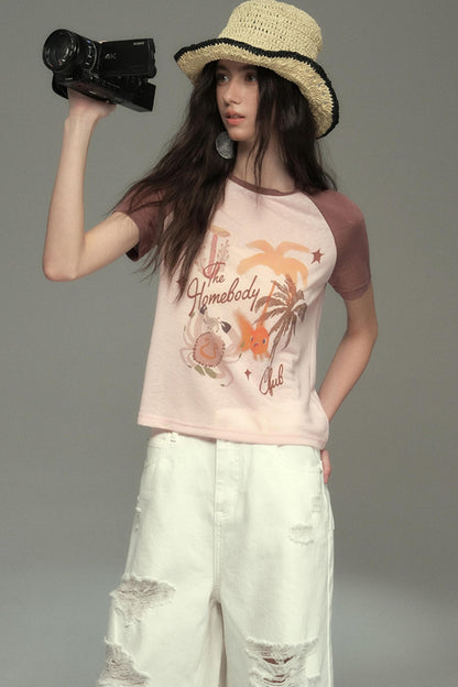 Cotton Island Raglan Sleeve T-shirt