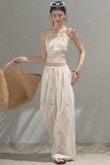 Self-Love Embroidered Summer Pants