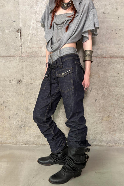 Color Block Slim Fit Jeans