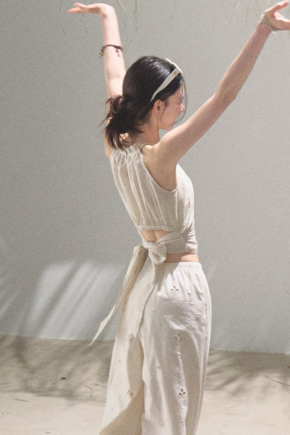 Self-Love Embroidered Summer Pants