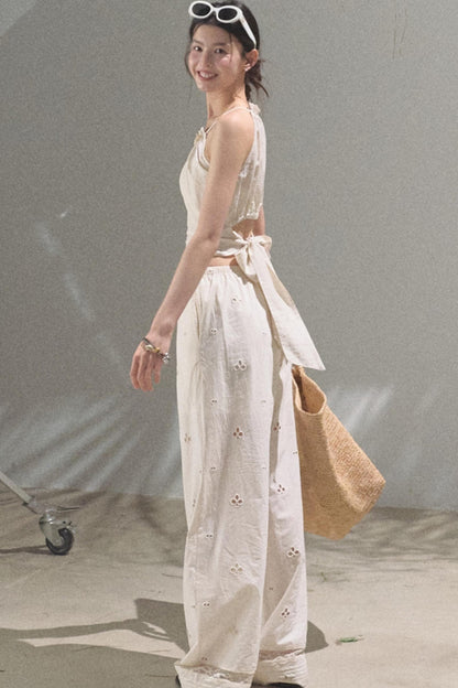 Self-Love Embroidered Summer Pants