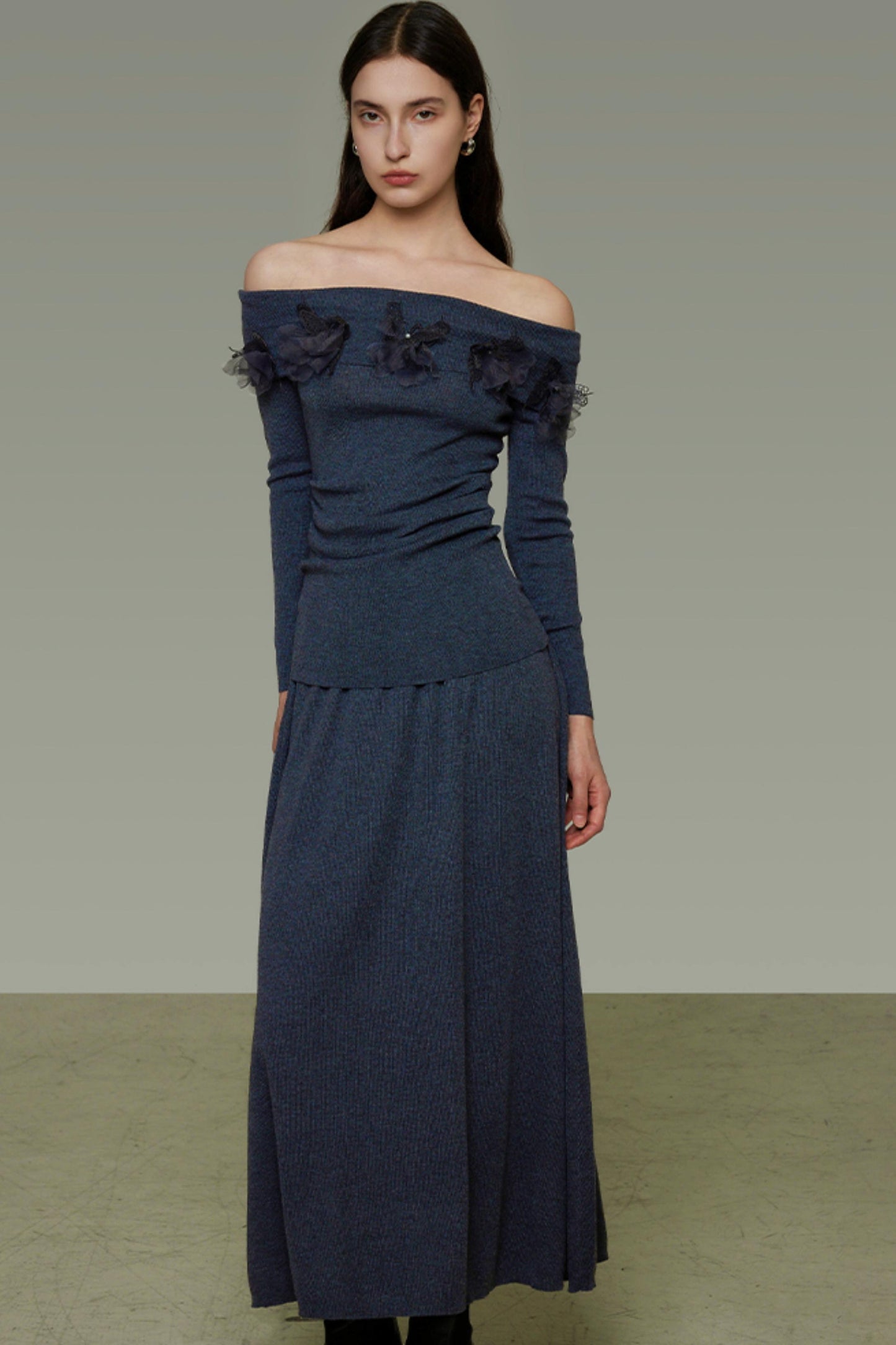 Autumn Knit One-Shoulder Dress