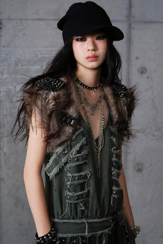 Vintage Plush Punk Knight Vest