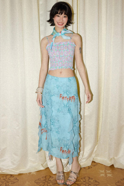 Light Blue A-line Skirt