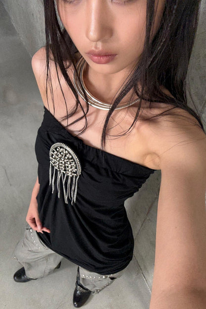 Metal Button Corset Tank