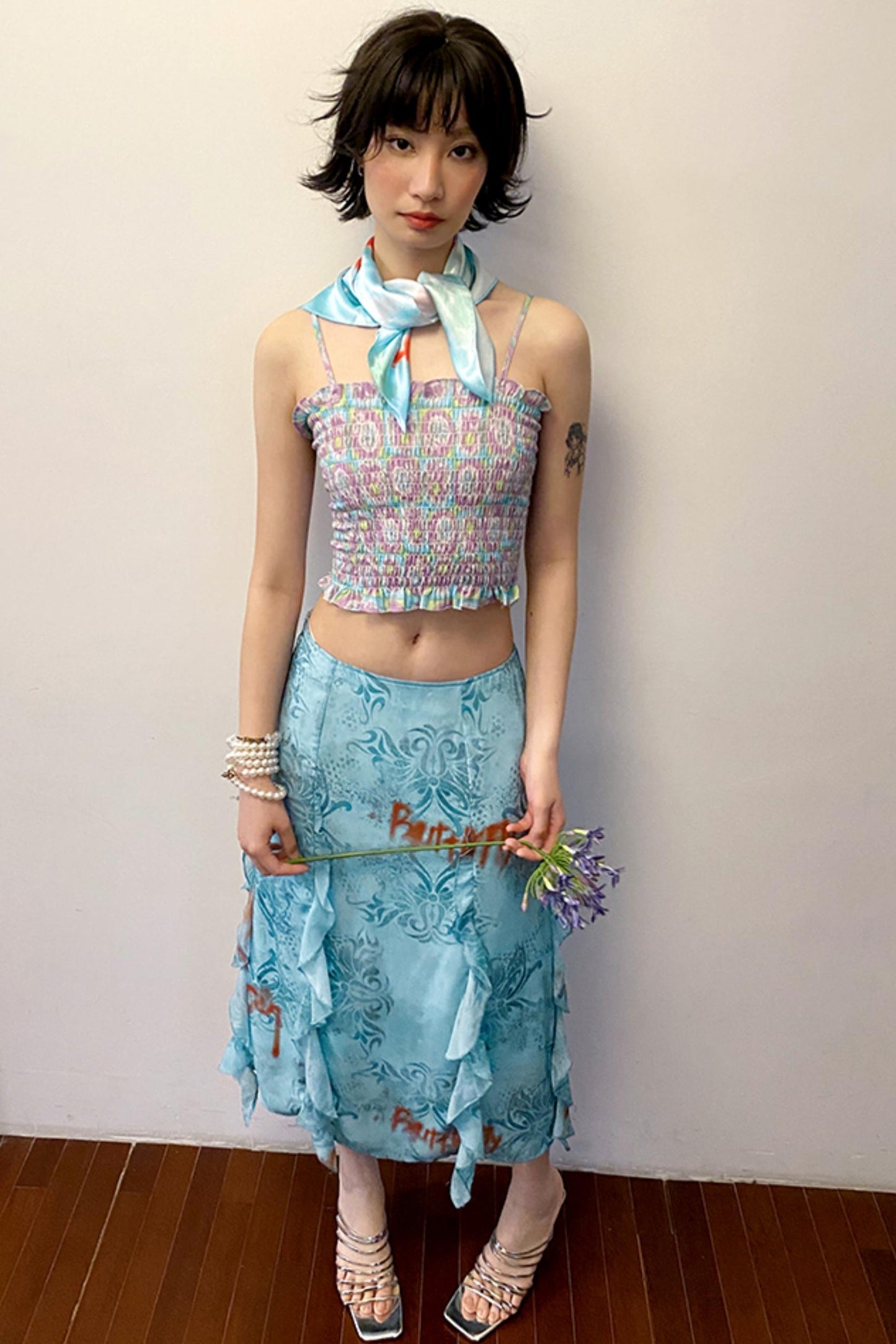 Light Blue A-line Skirt