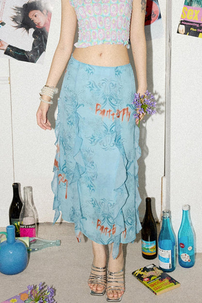 Light Blue A-line Skirt