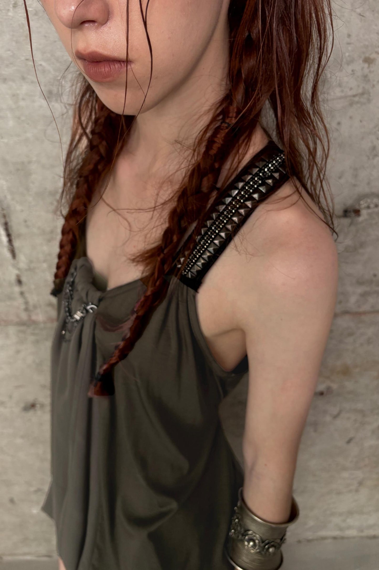 Metal-Studded Swing Tank Top