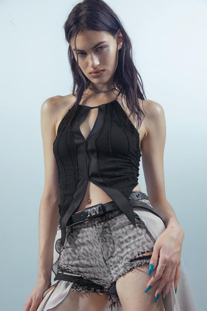 Fiery Chiffon Wide-Leg Trousers